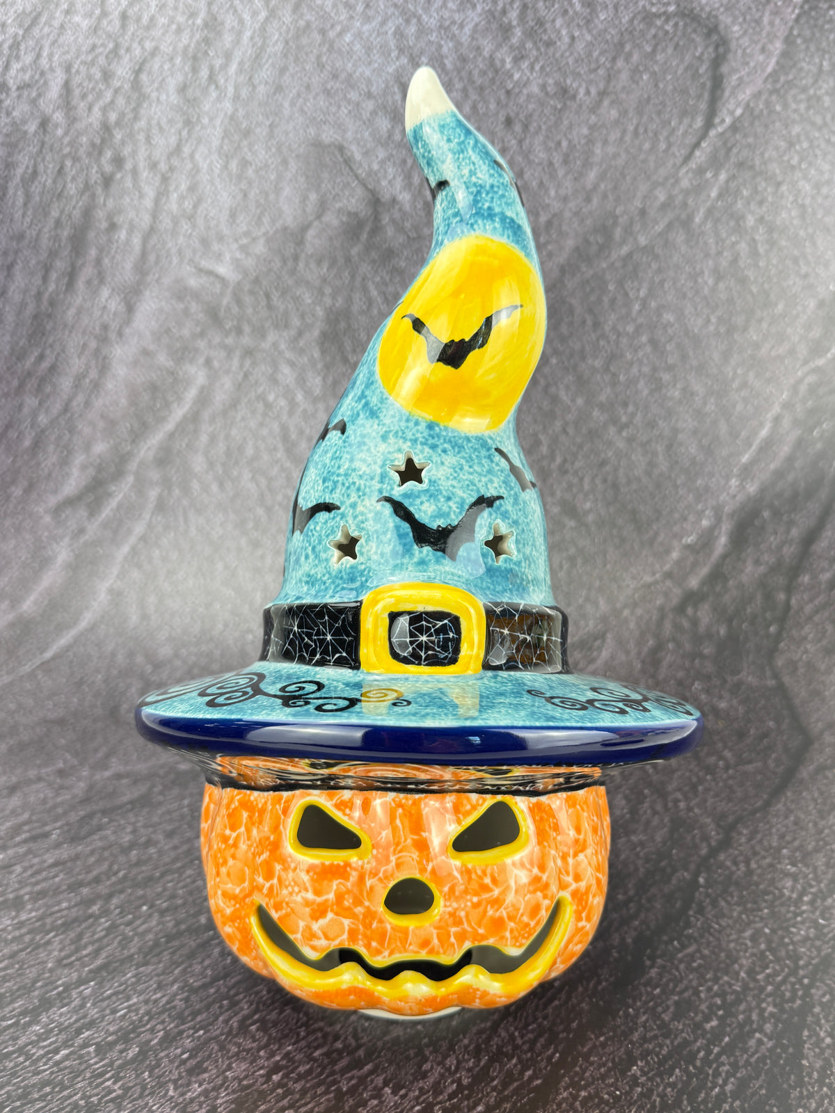 Unikat Pumpkin with Witch Hat - Shape H30 -  Pattern - U7914
