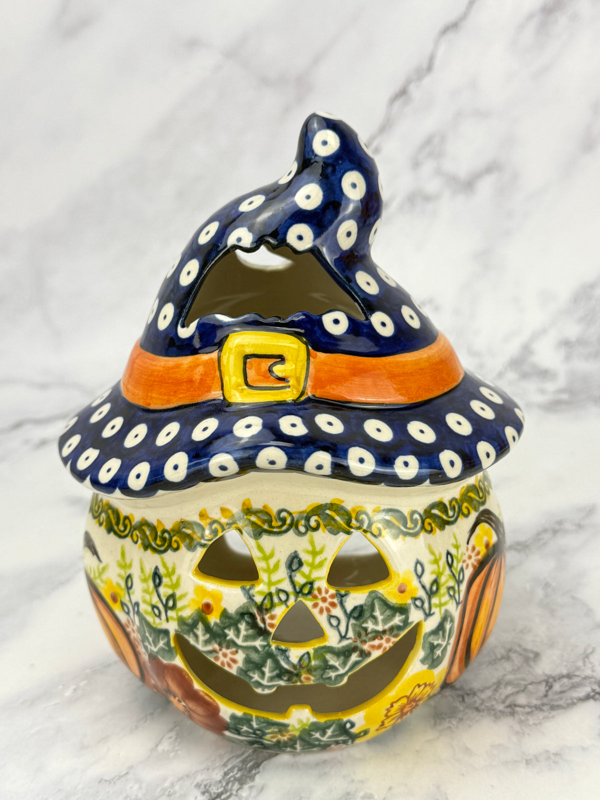SALE Small Unikat Pumpkin With Hat - Pattern A567