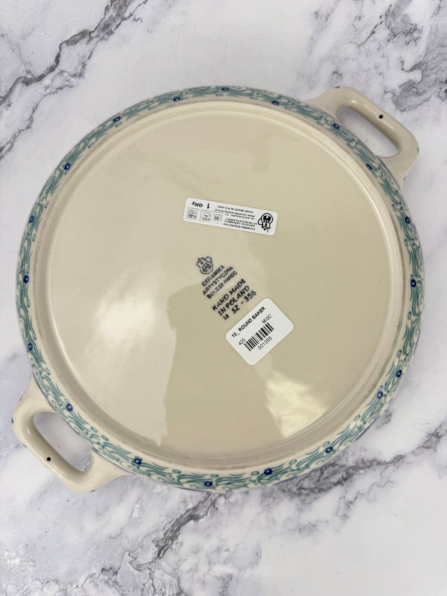 10" Round Baker With Handles - Shape 420 - Pattern 2988