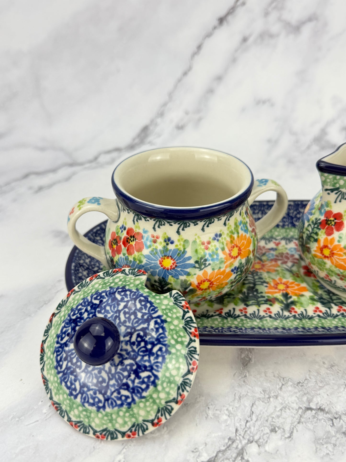 Unikat Creamer and Sugar with Tray - Shape 422 - Pattern U5237