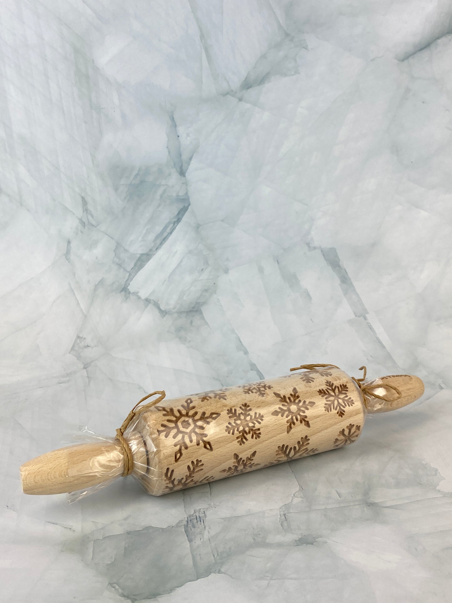 Wooden Holiday Rolling Pin - Snowflakes