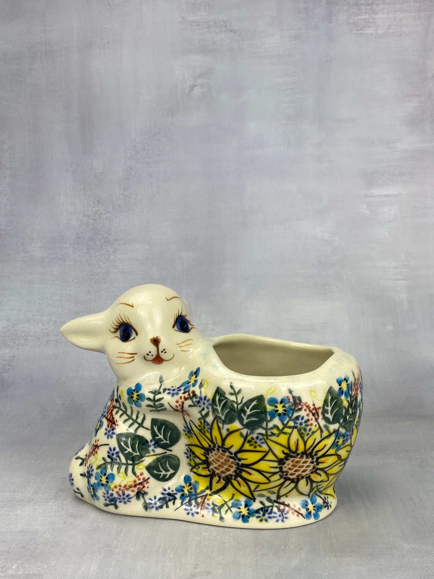 Unikat Bunny Planter / Bowl - Shape V154 - Sunflower