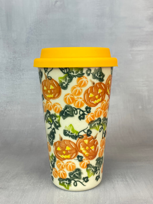 14oz Unikat Travel Mug - Shape V559 - Jack-O-Lantern Patch