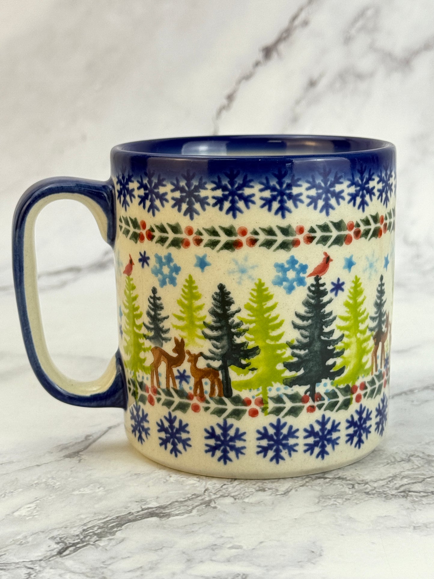 Vena Unikat 12oz Holiday Mug - Shape V055 - Winter Forest