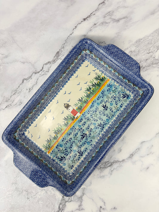 Large Unikat Rectangular Baker with Handles - Shape A56 - Pattern U5220