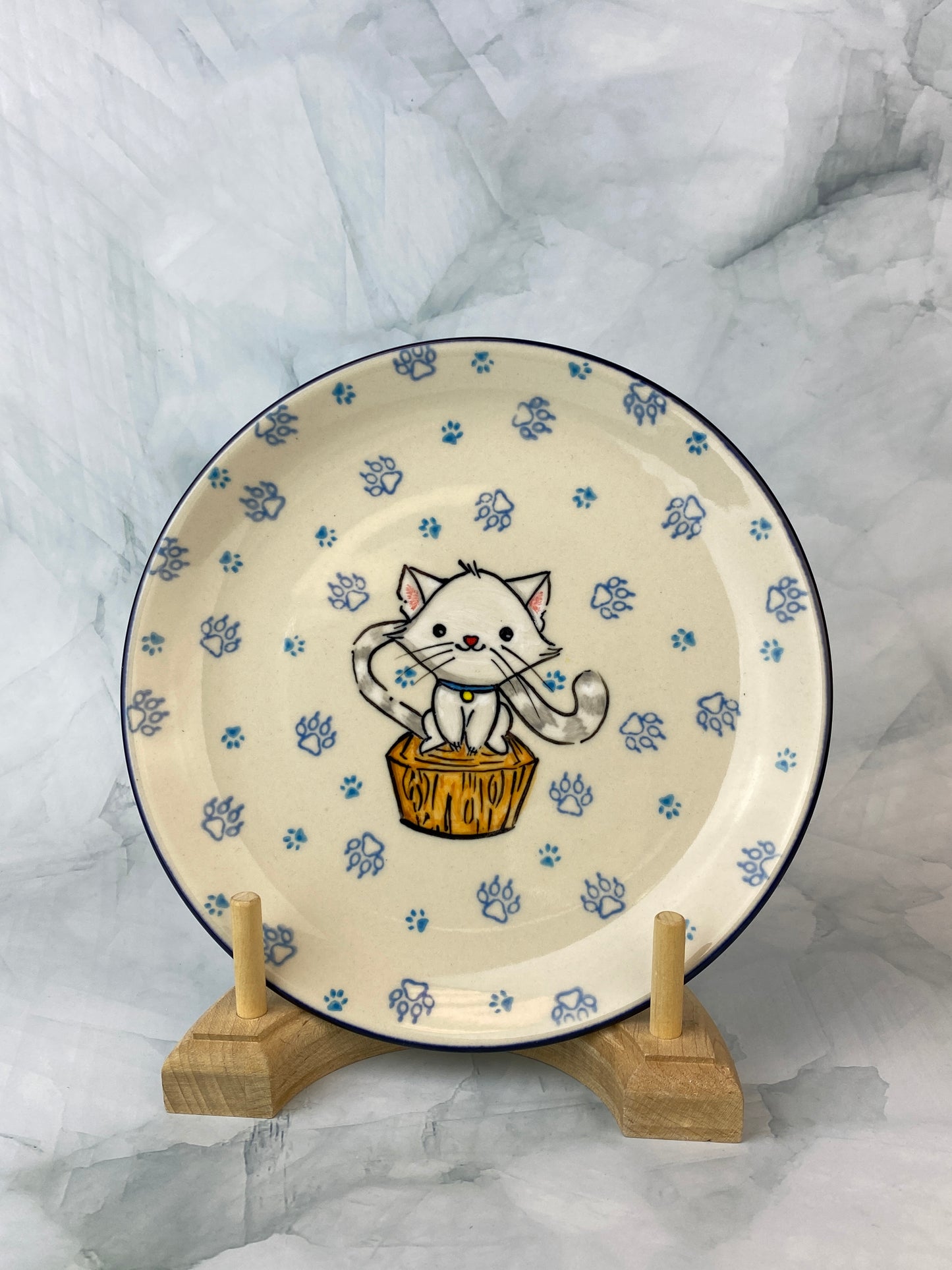 Moja Dessert Plate - White Kitty
