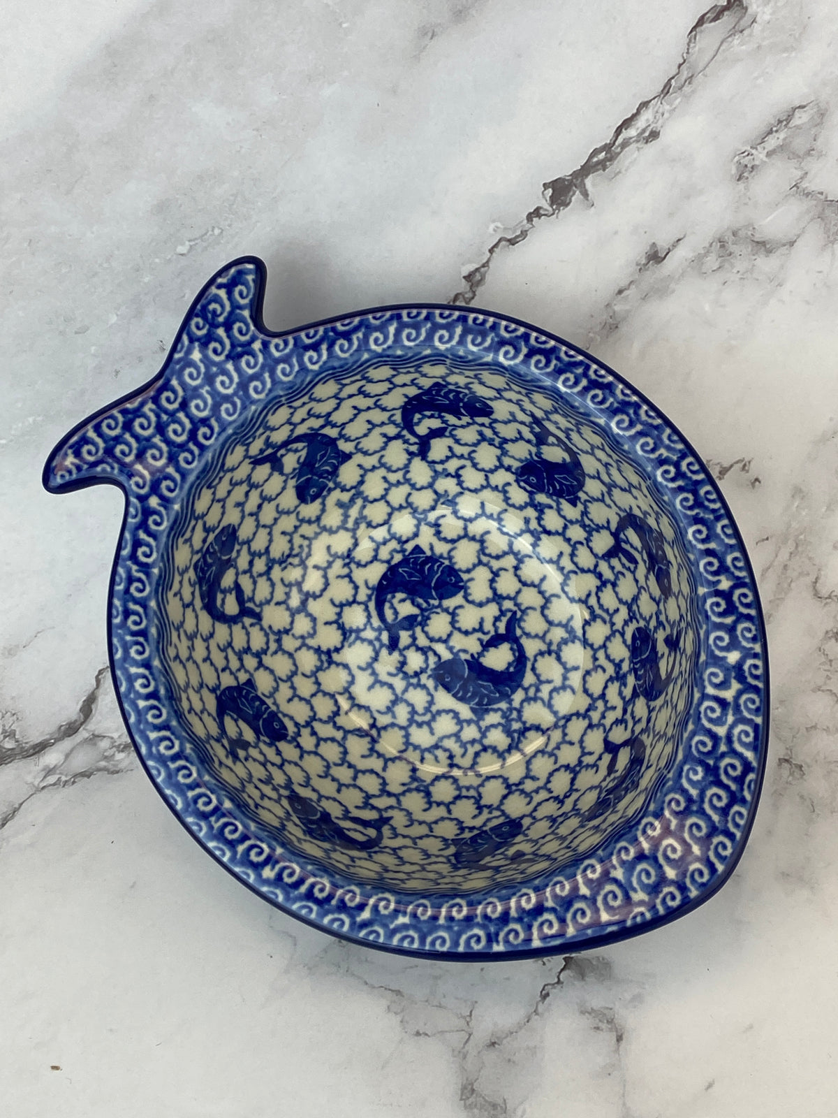 Ceramic Fish Pattern Pot Fish Shaped Bowl - Shape E14 - Pattern 2386 – Polish Pottery Westlake
