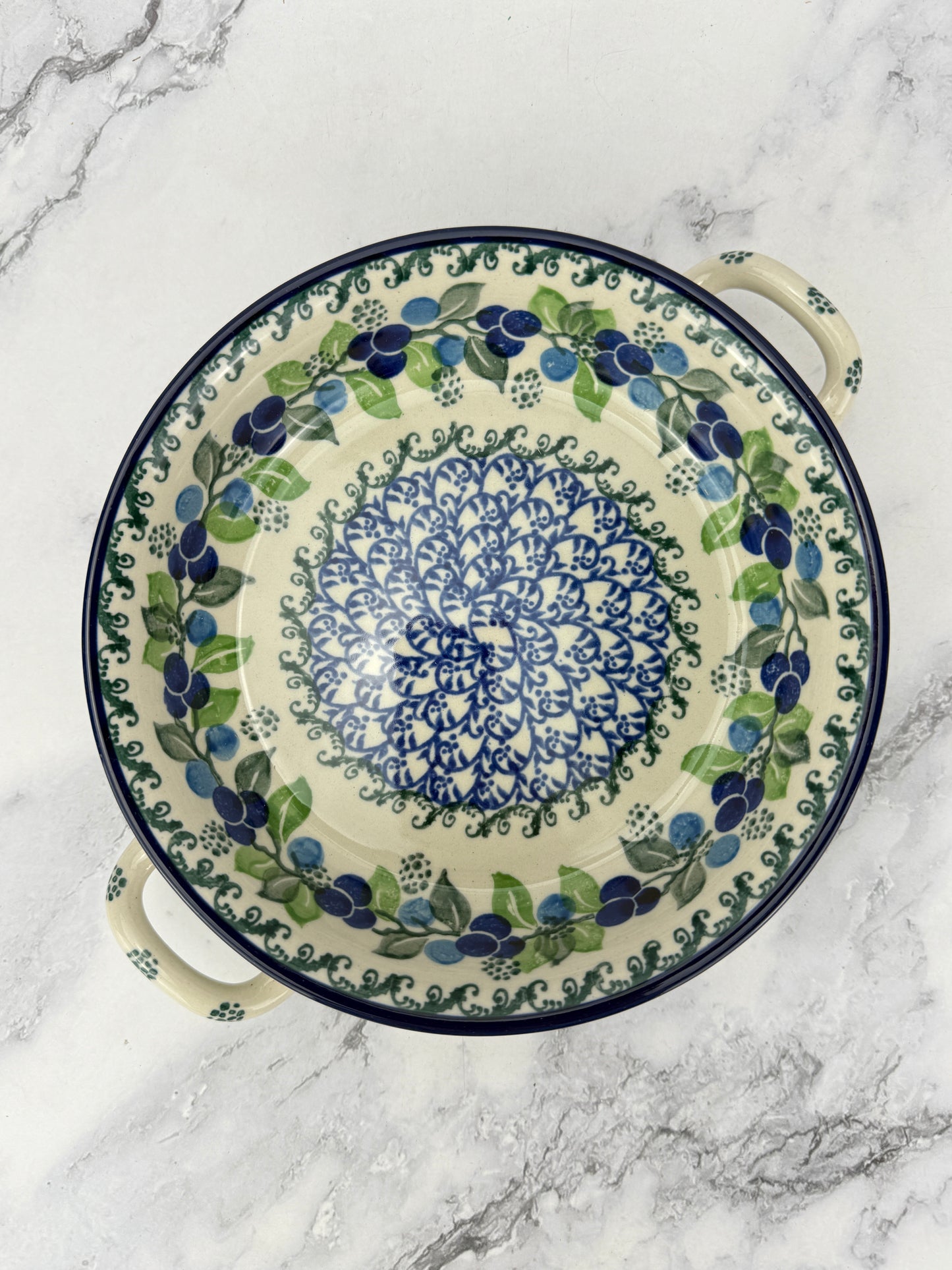 Small Round Baker with Handles - Shape C40 - Pattern 1416