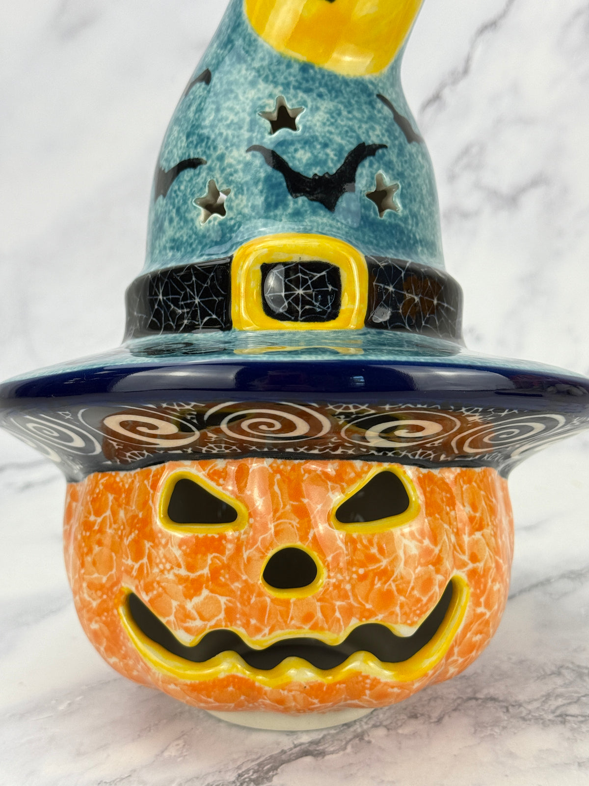 Unikat Pumpkin with Witch Hat - Shape H30 -  Pattern - U7914