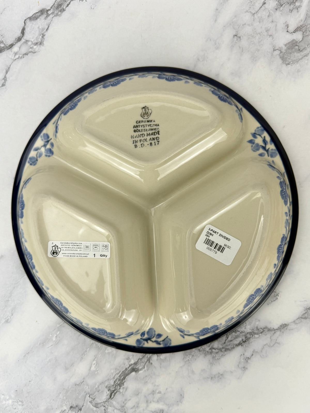 Divided Round Dish - Shape 484 - Pattern 3428