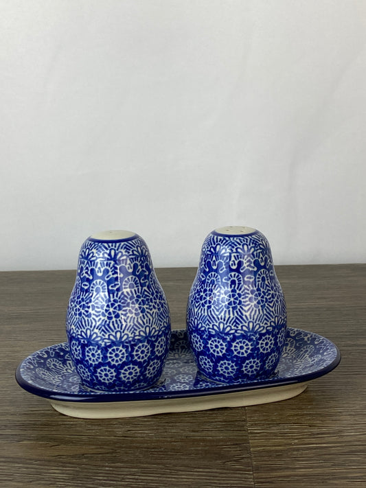 SALE Salt and Pepper Set with Tray - Shape 131 - Pattern 884