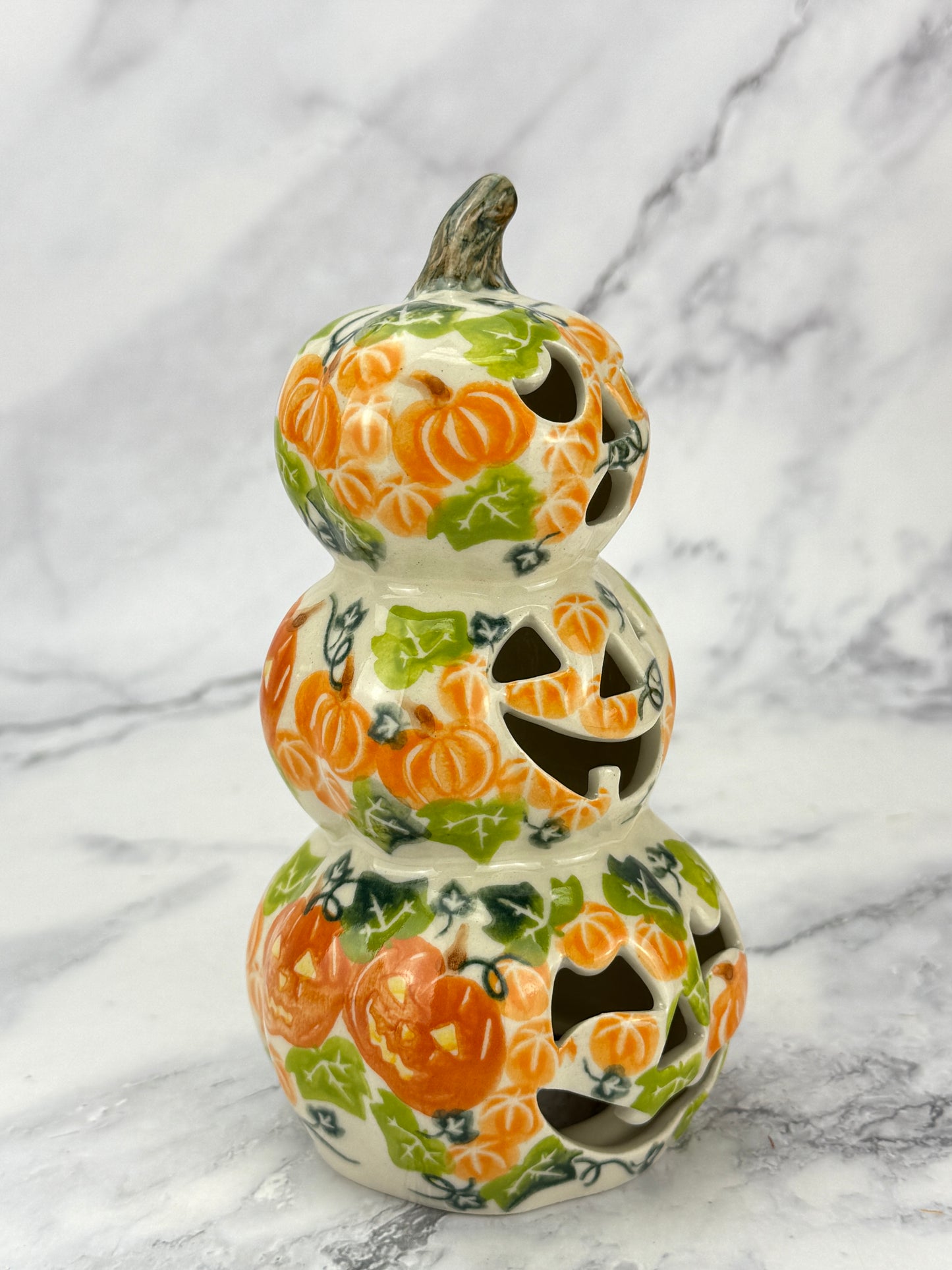 Vena Stacked Pumpkin Votive - Pumpkin Patch
