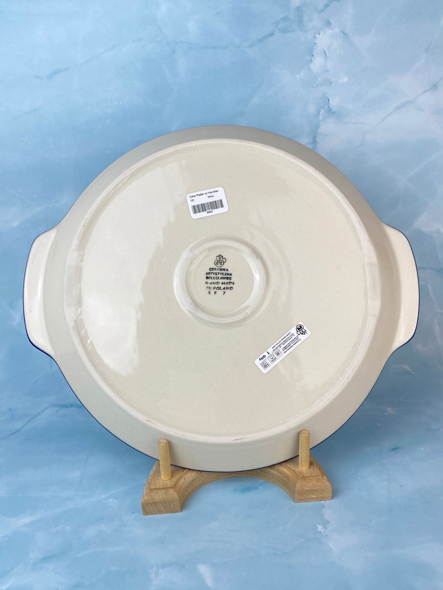 Round Platter With Handles / Pizza Stone - Shape 151 - Pattern 1597