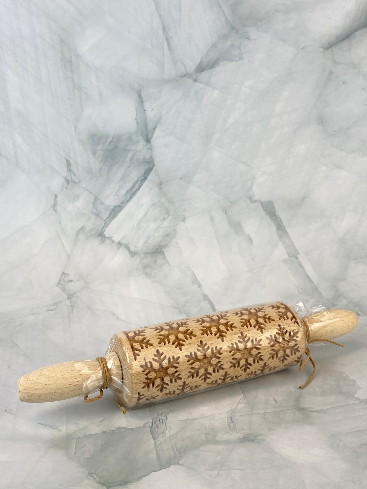 Wooden Holiday Rolling Pin - Heavy Snowfall