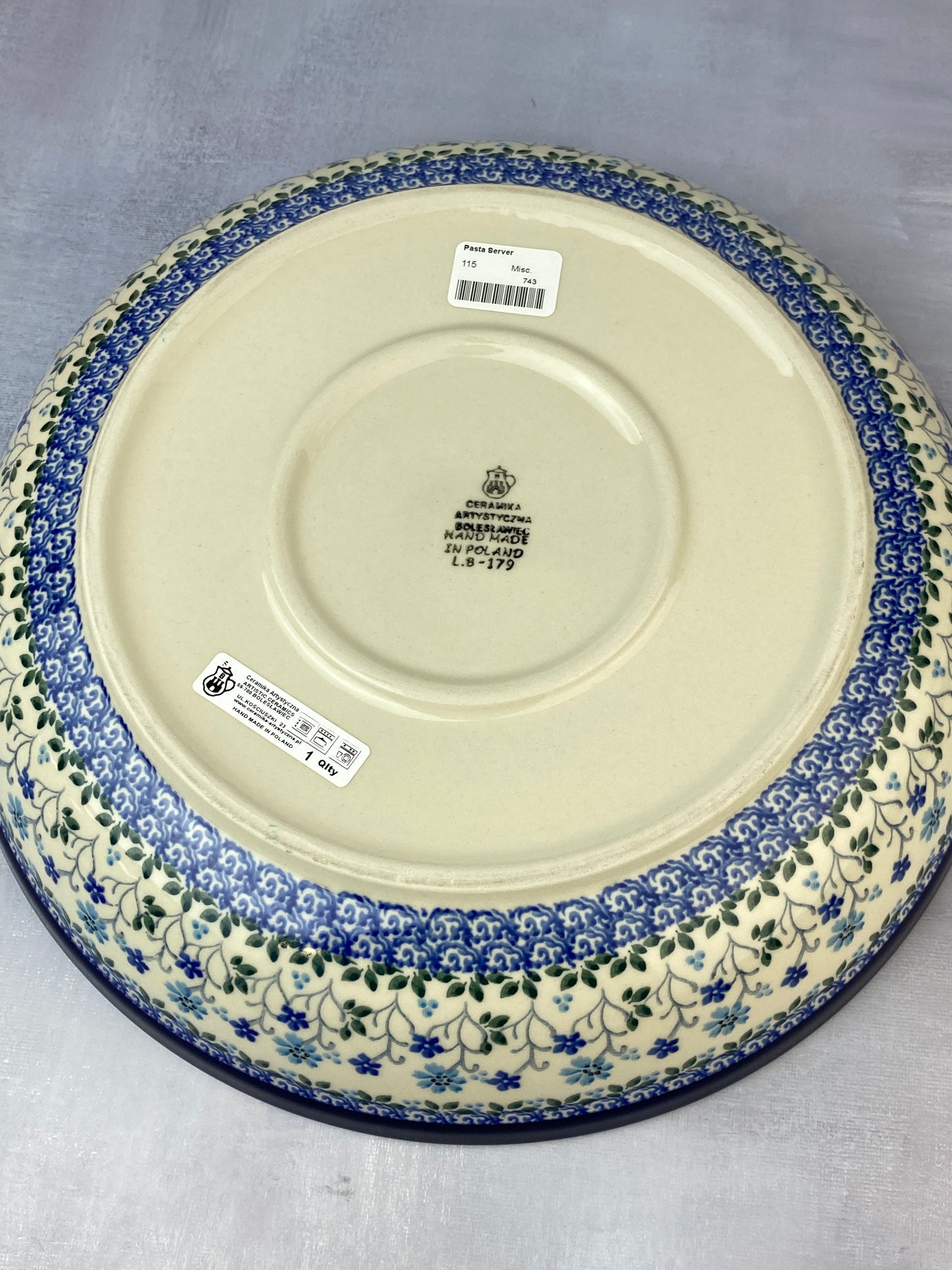 Pasta Server / Wide Shallow Bowl - Shape 115 - Pattern 2785