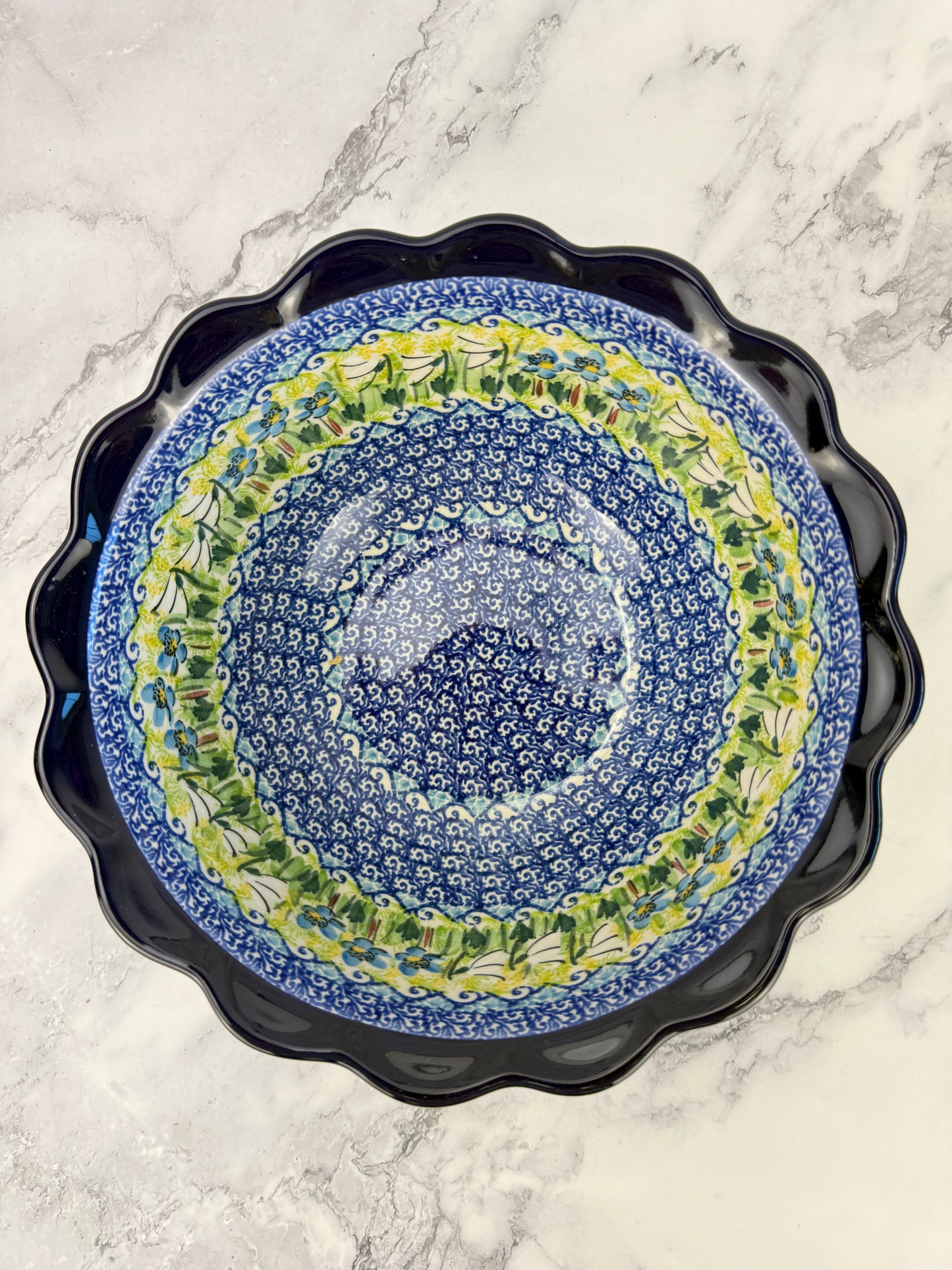 Large Unikat Ruffled Bowl - Shape 628 - Pattern U5071