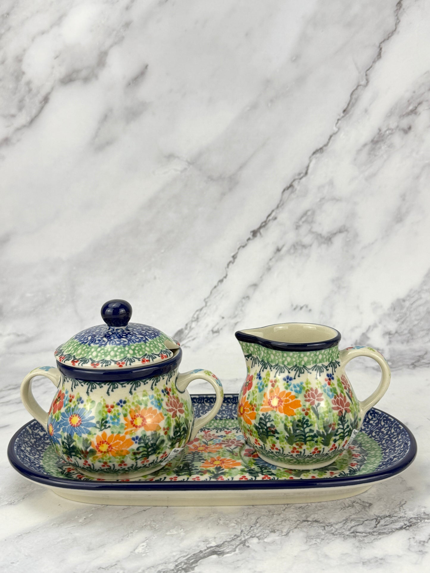 Unikat Creamer and Sugar with Tray - Shape 422 - Pattern U5237