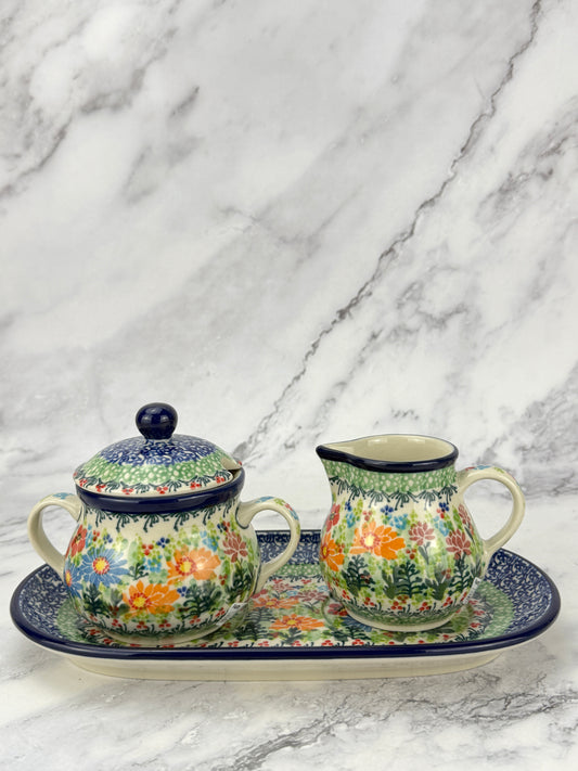 Unikat Creamer and Sugar with Tray - Shape 422 - Pattern U5237