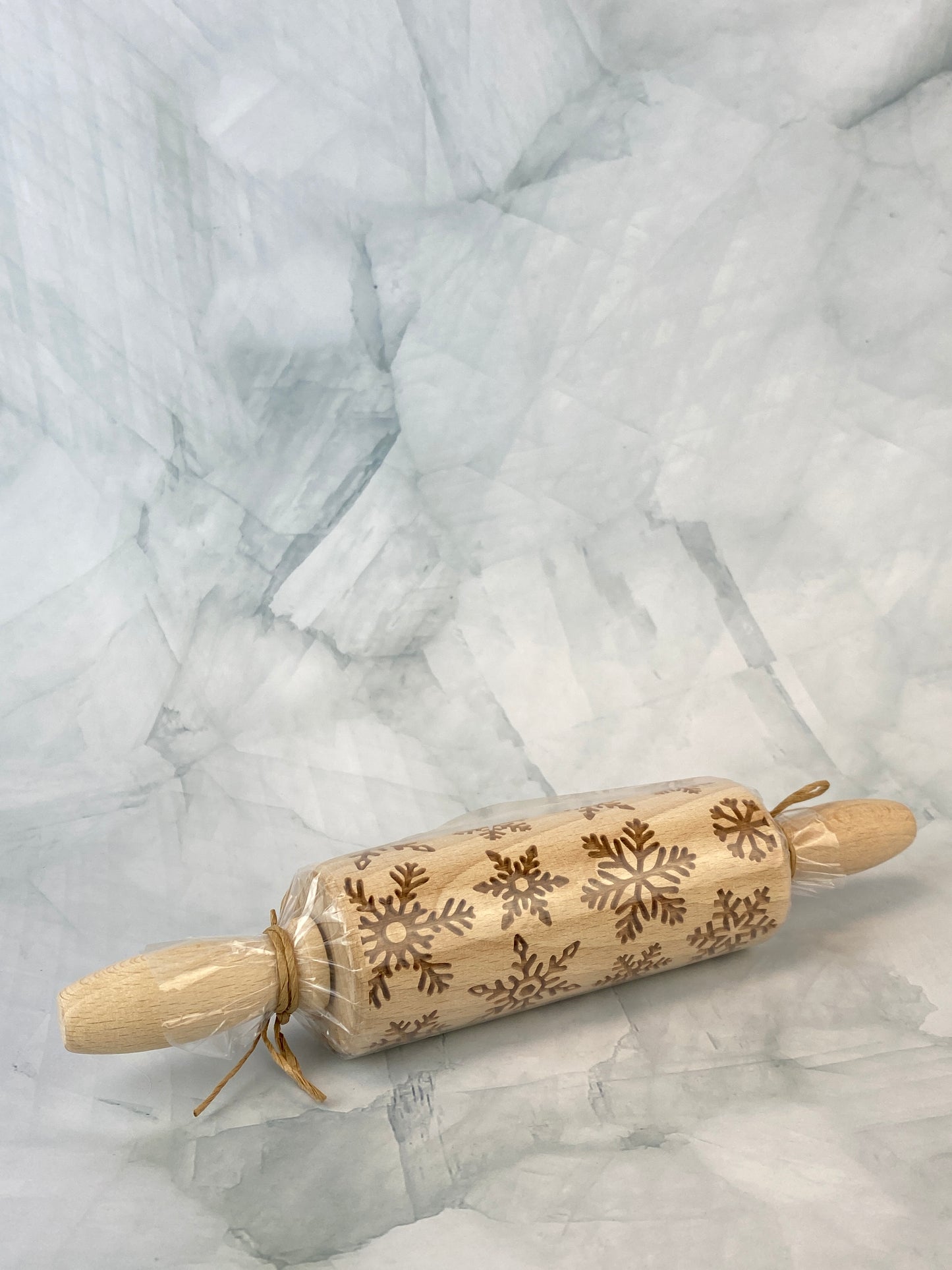 Wooden Holiday Rolling Pin - Snowflakes