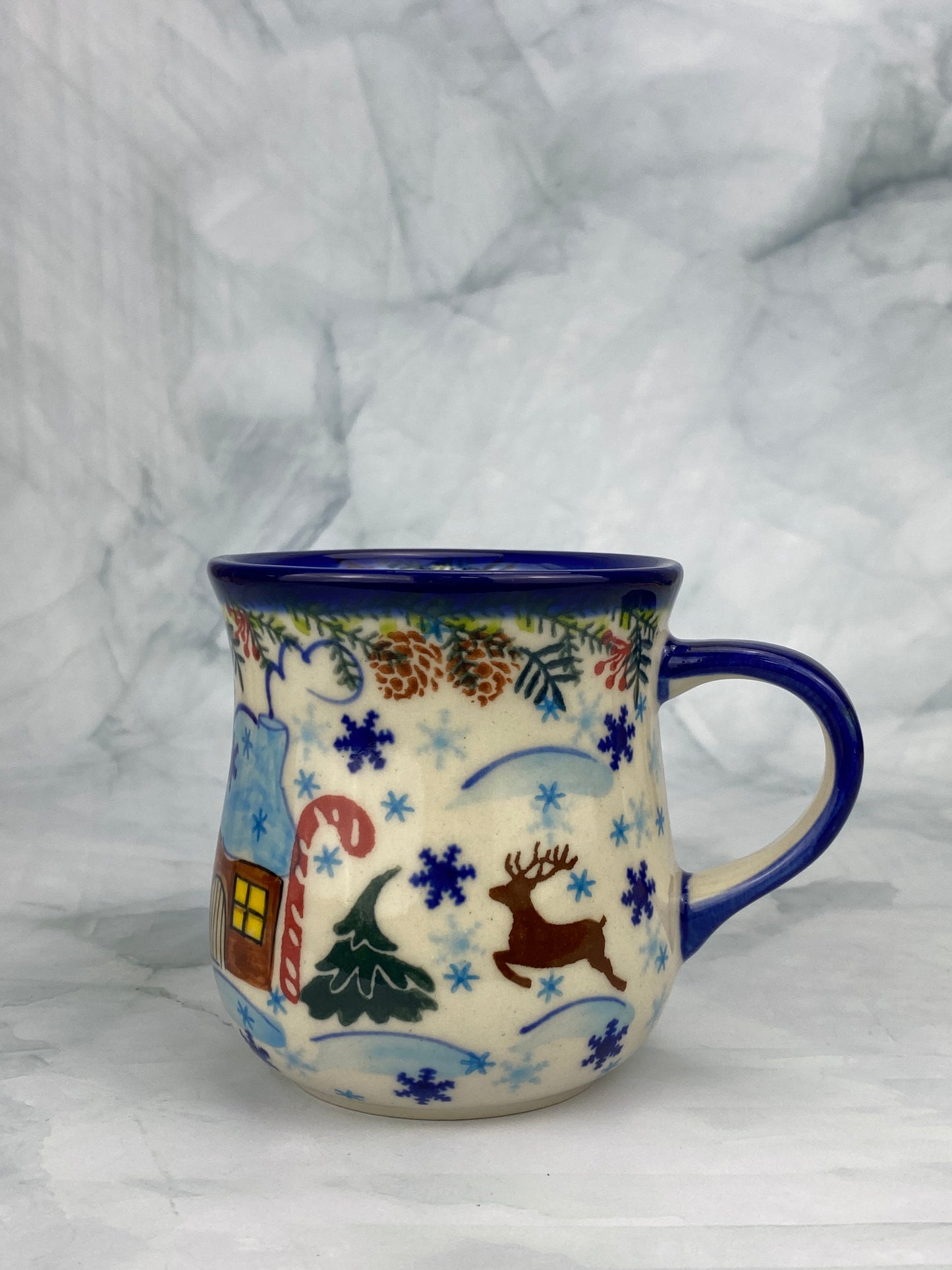 Vena Unikat 8oz Holiday Mug - Shape V053 - Winter Cottage