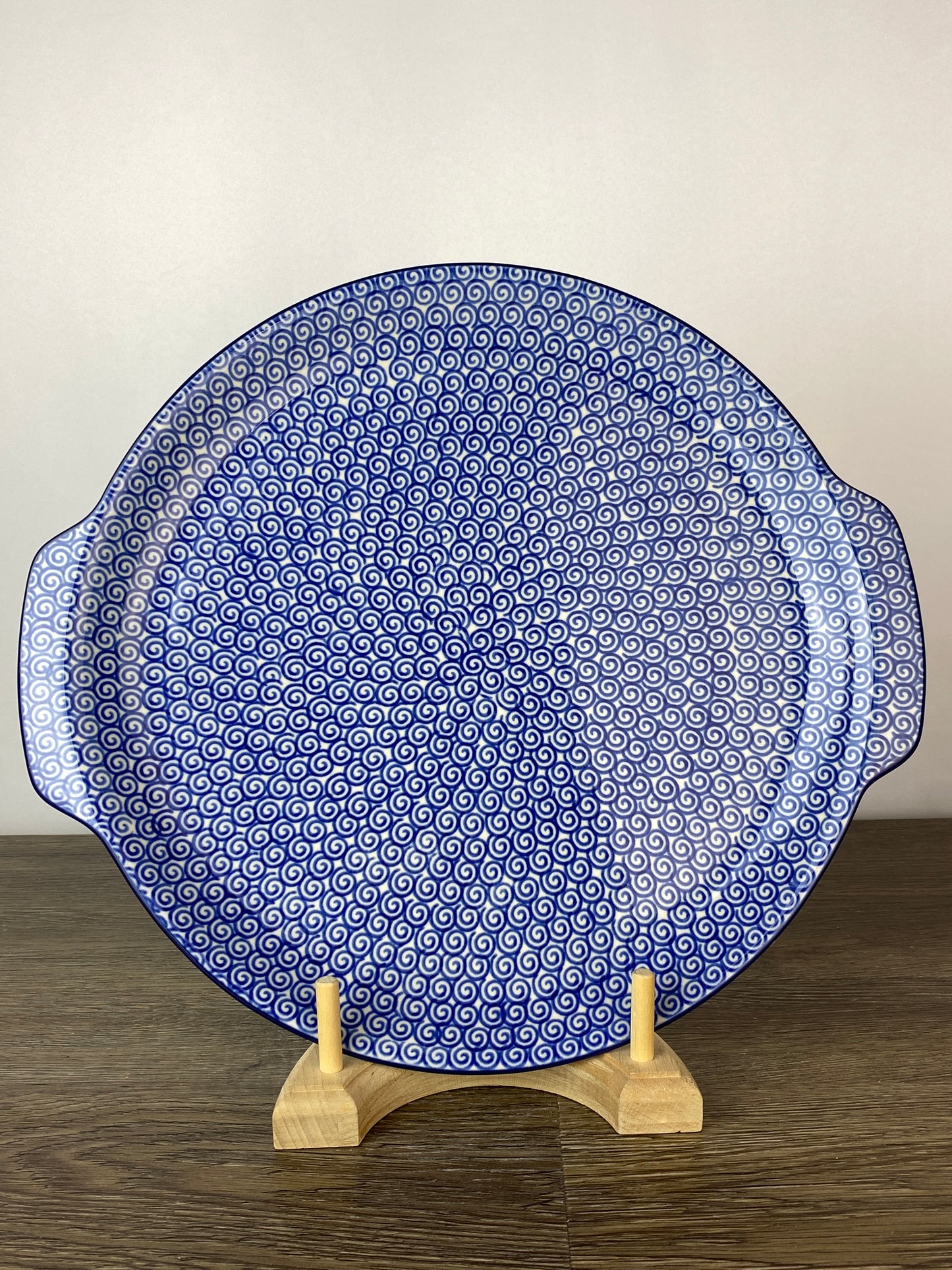 SALE Round Platter With Handles / Pizza Stone - Shape 151 - Pattern 26