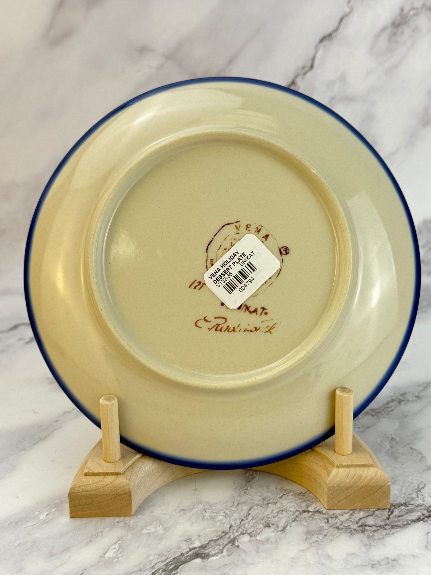 Vena Unikat Holiday Dessert Plate - Shape V132 - Gingerbread