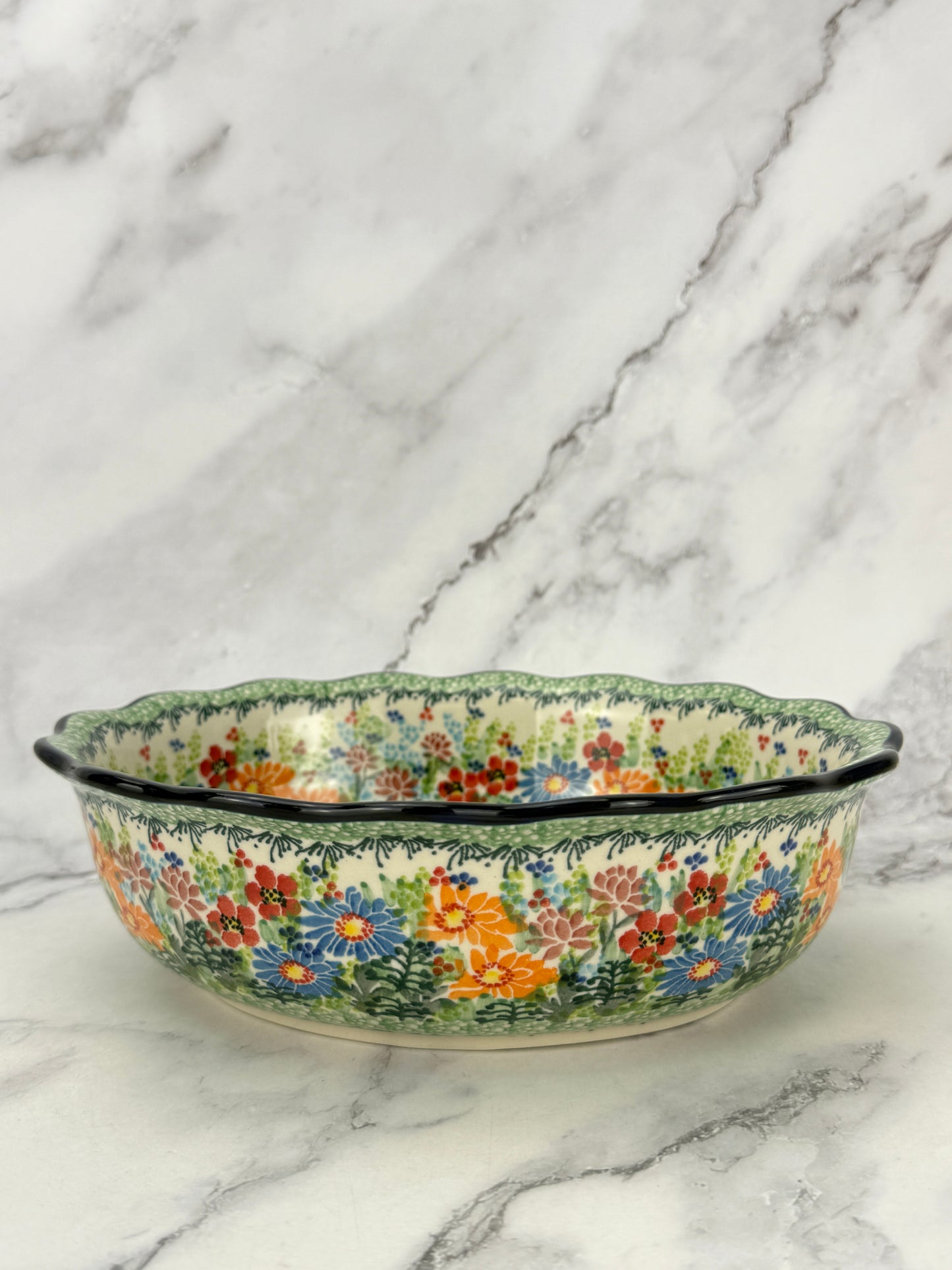 Scalloped Unikat Oval Bowl - Shape D78 - Pattern U5237