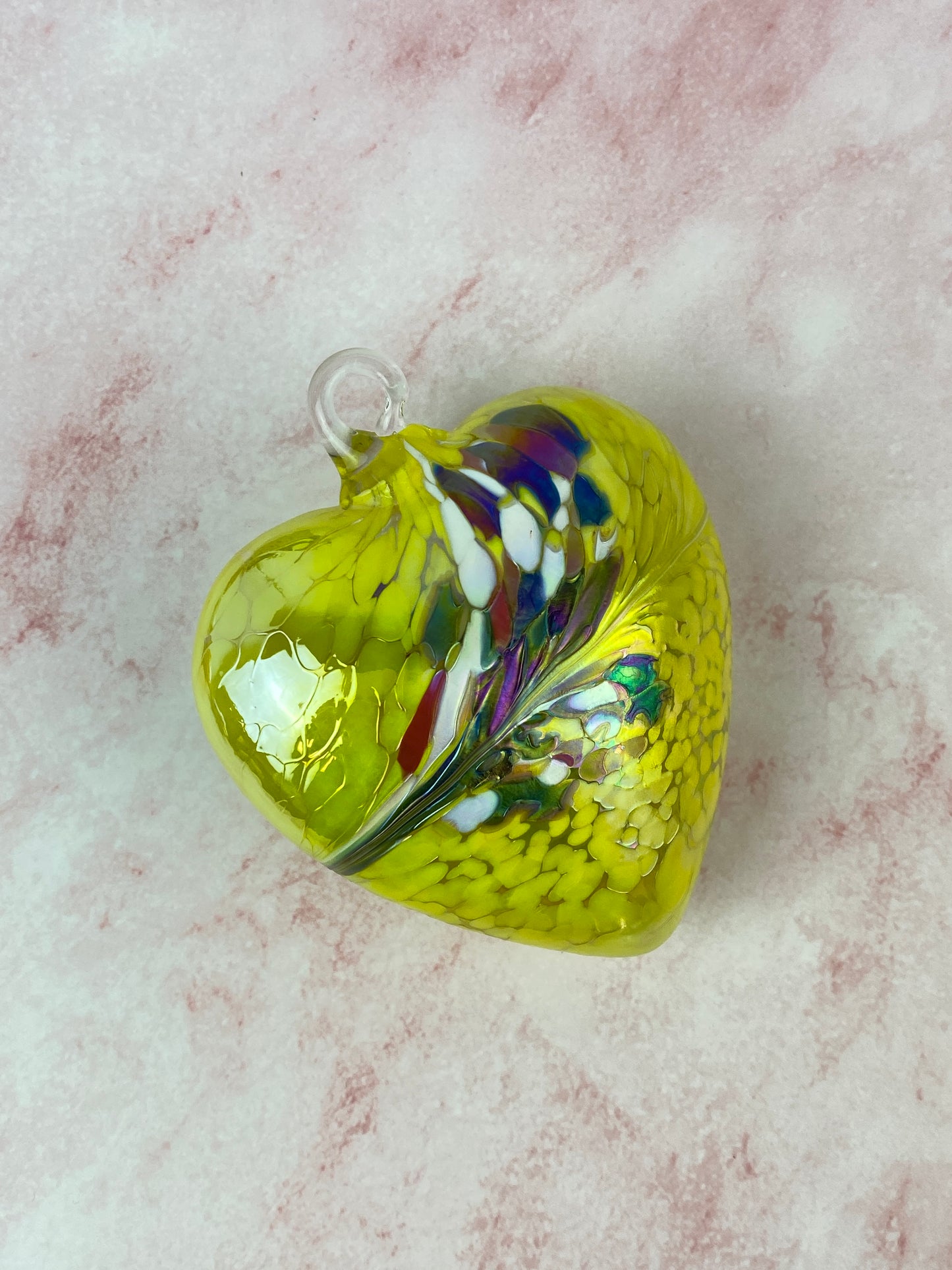 Borowski Glass Heart - Yellow