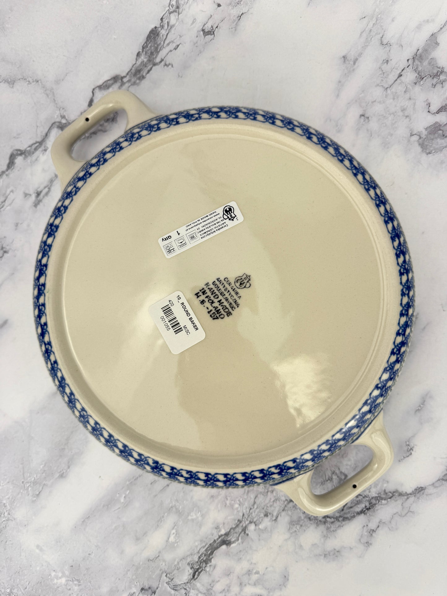 10" Round Baker With Handles - Shape 420 - Pattern 2898