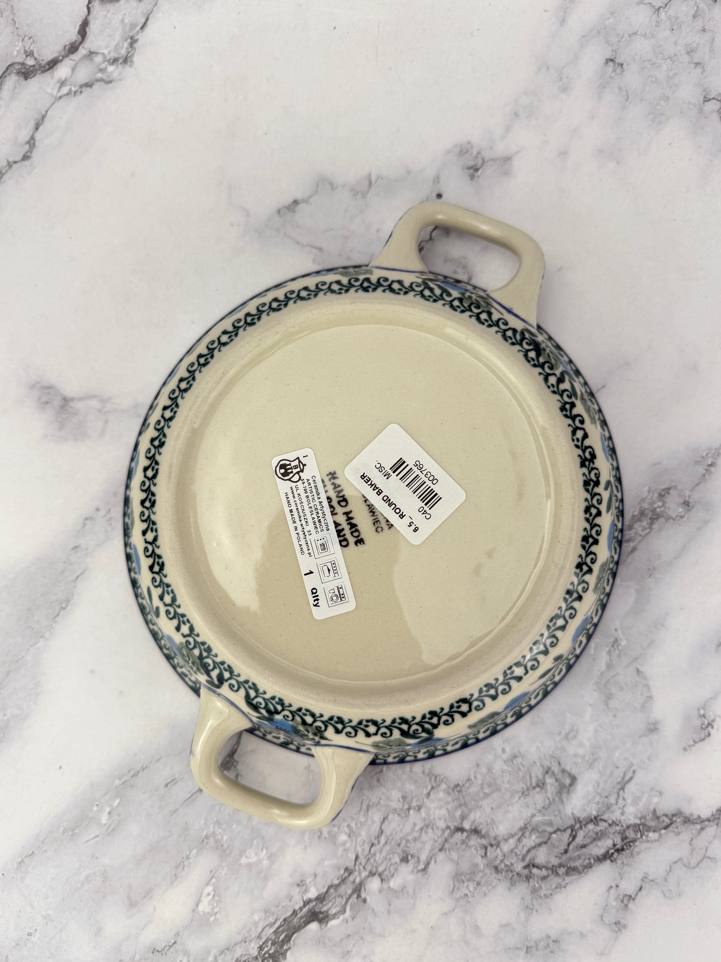 Small Round Baker with Handles - Shape C40 - Pattern 2273