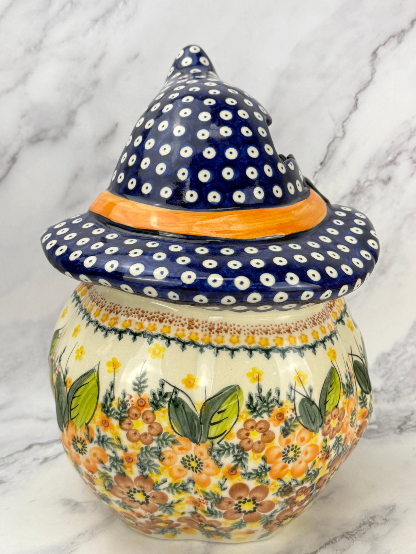 Large Unikat Pumpkin with Hat - Pattern A508