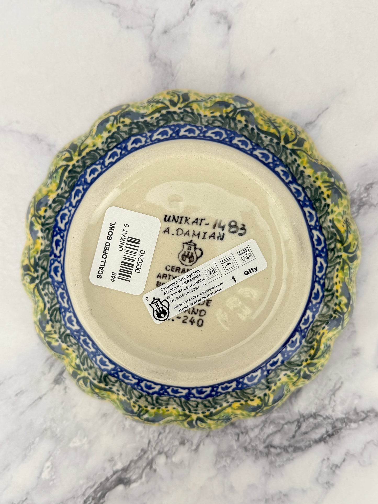Unikat Ruffled Bowl - Shape 448 - Pattern U1483