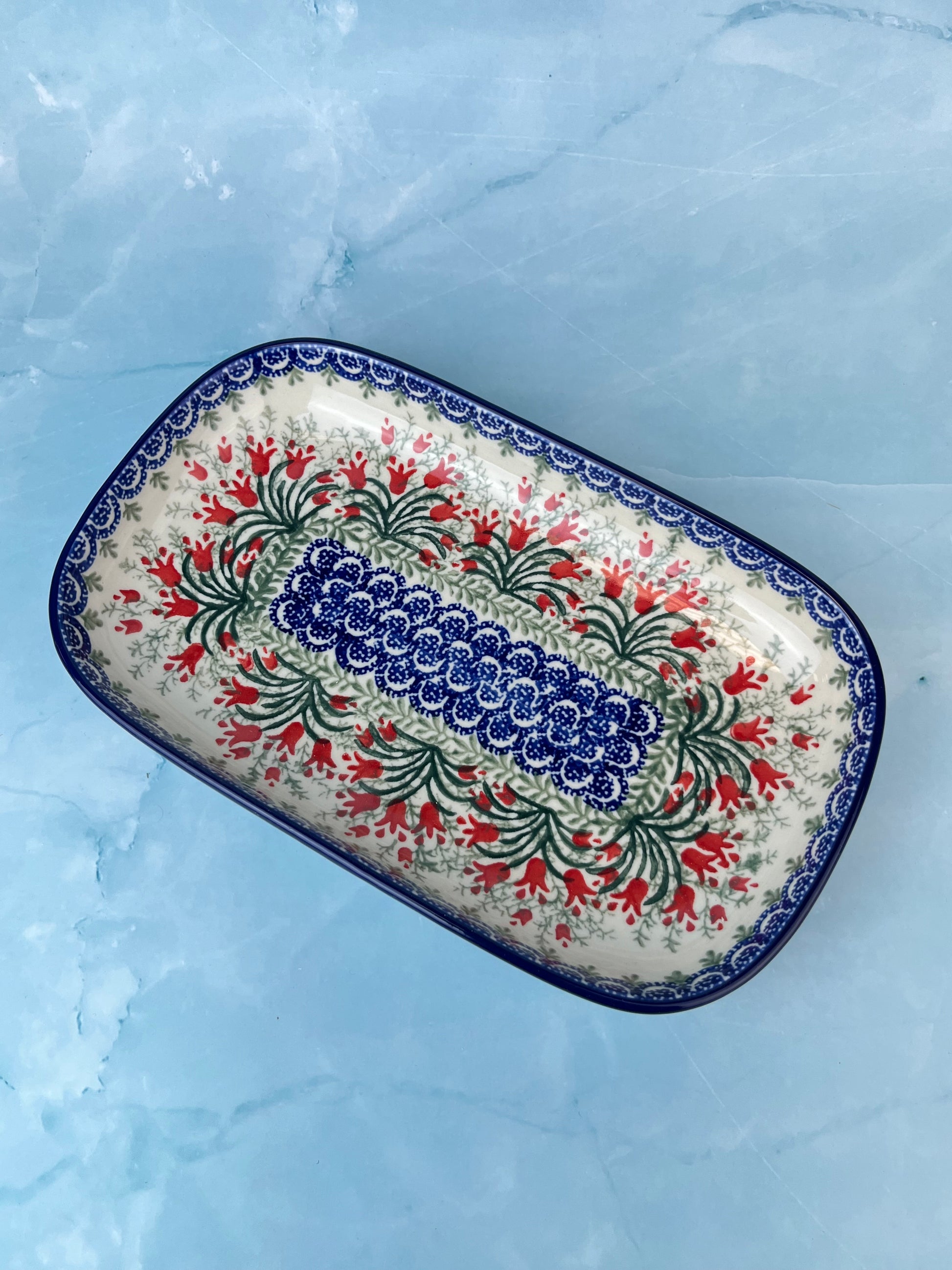 Small Rectangular Platter - Shape 392 - Pattern 1437 – Polish Pottery ...