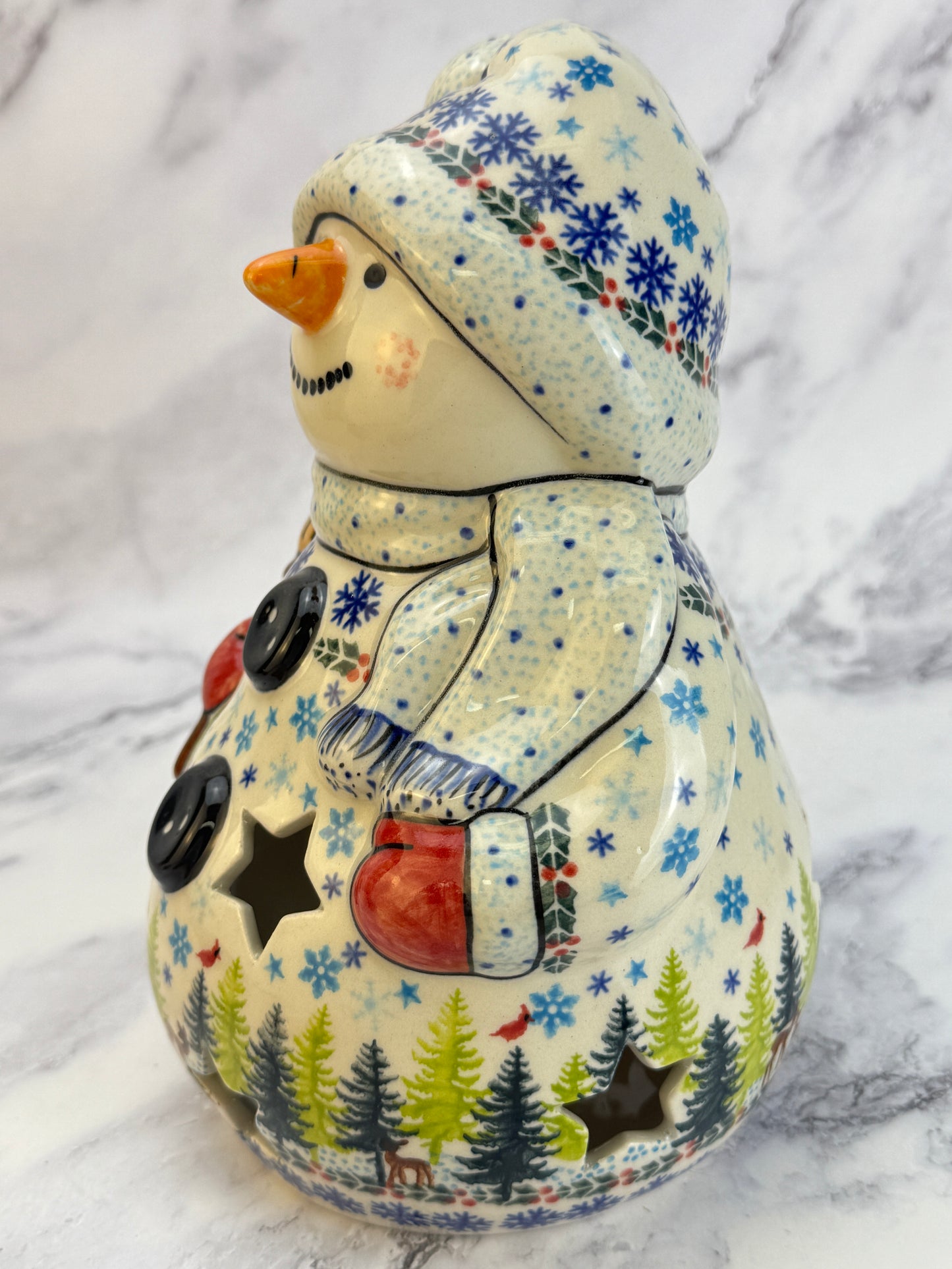 Vena Snowman With Broomstick - Shape V641 - Winter Forest