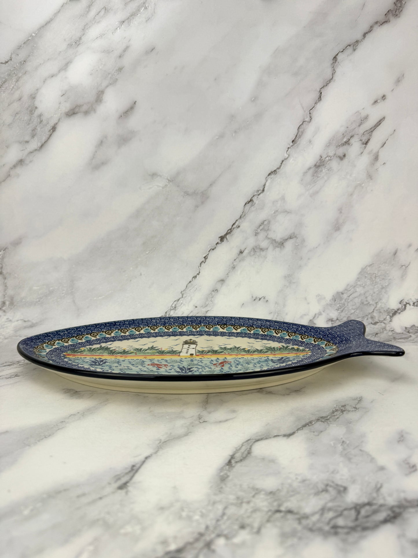 Large Unikat Fish Platter - Shape E18 - Pattern U5241