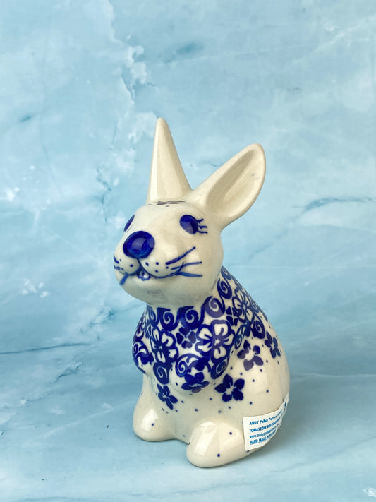 Large Standing Bunny - Blue Floral