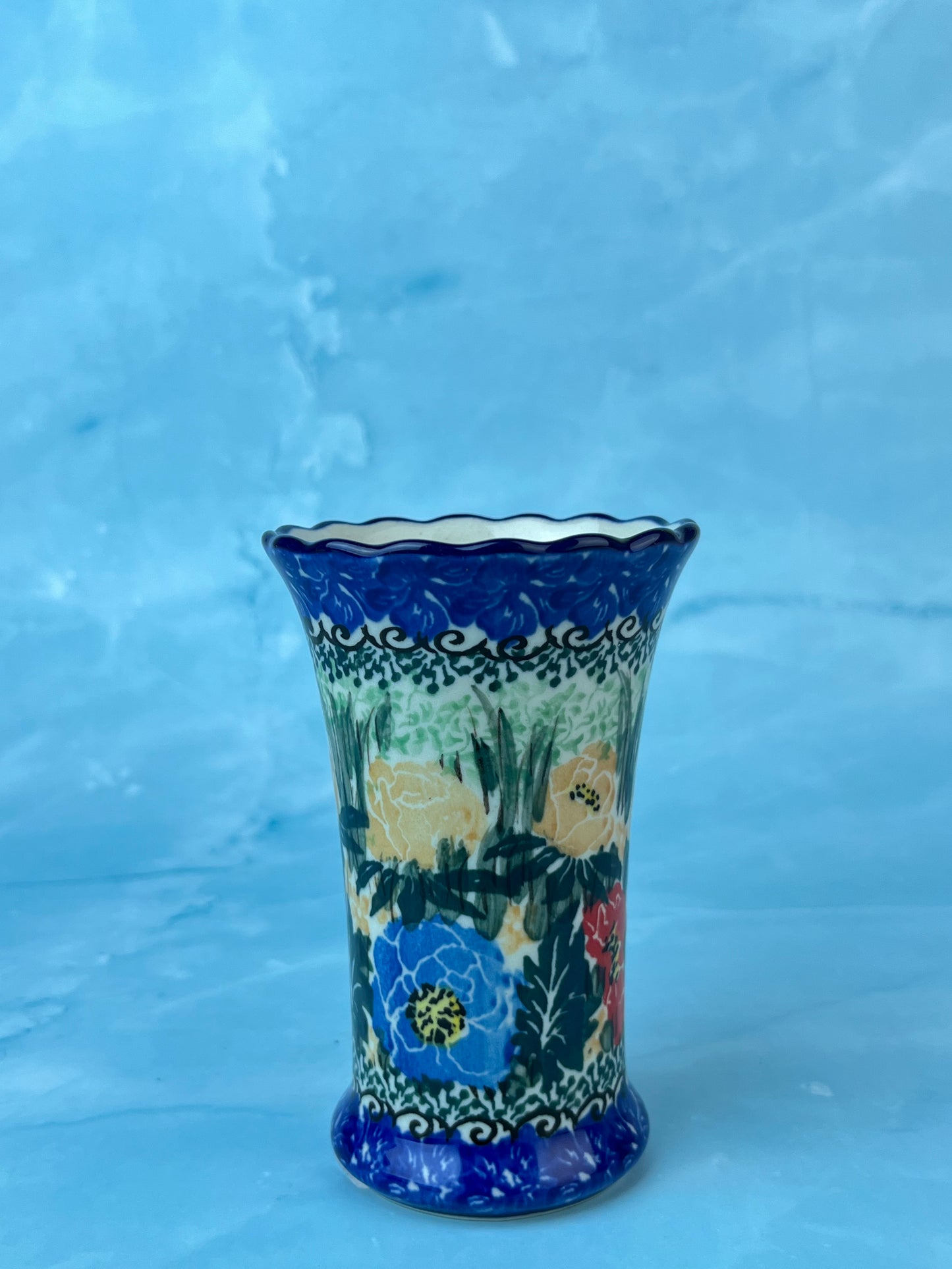 Ruffled Unikat Bud Vase - Shape 127 - Pattern U3553