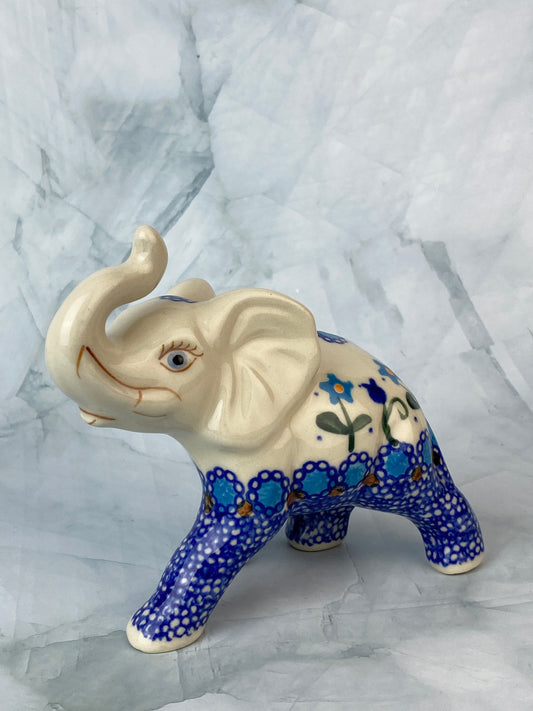 Unikat Elephant - Shape V413 - Dark Blue Floral