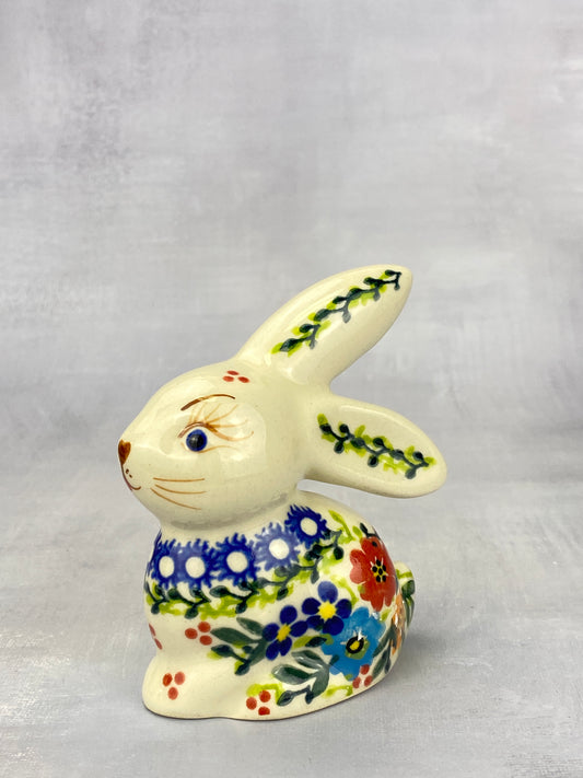 Bunny Figurine - Shape V412 - Blue and Red Flowers