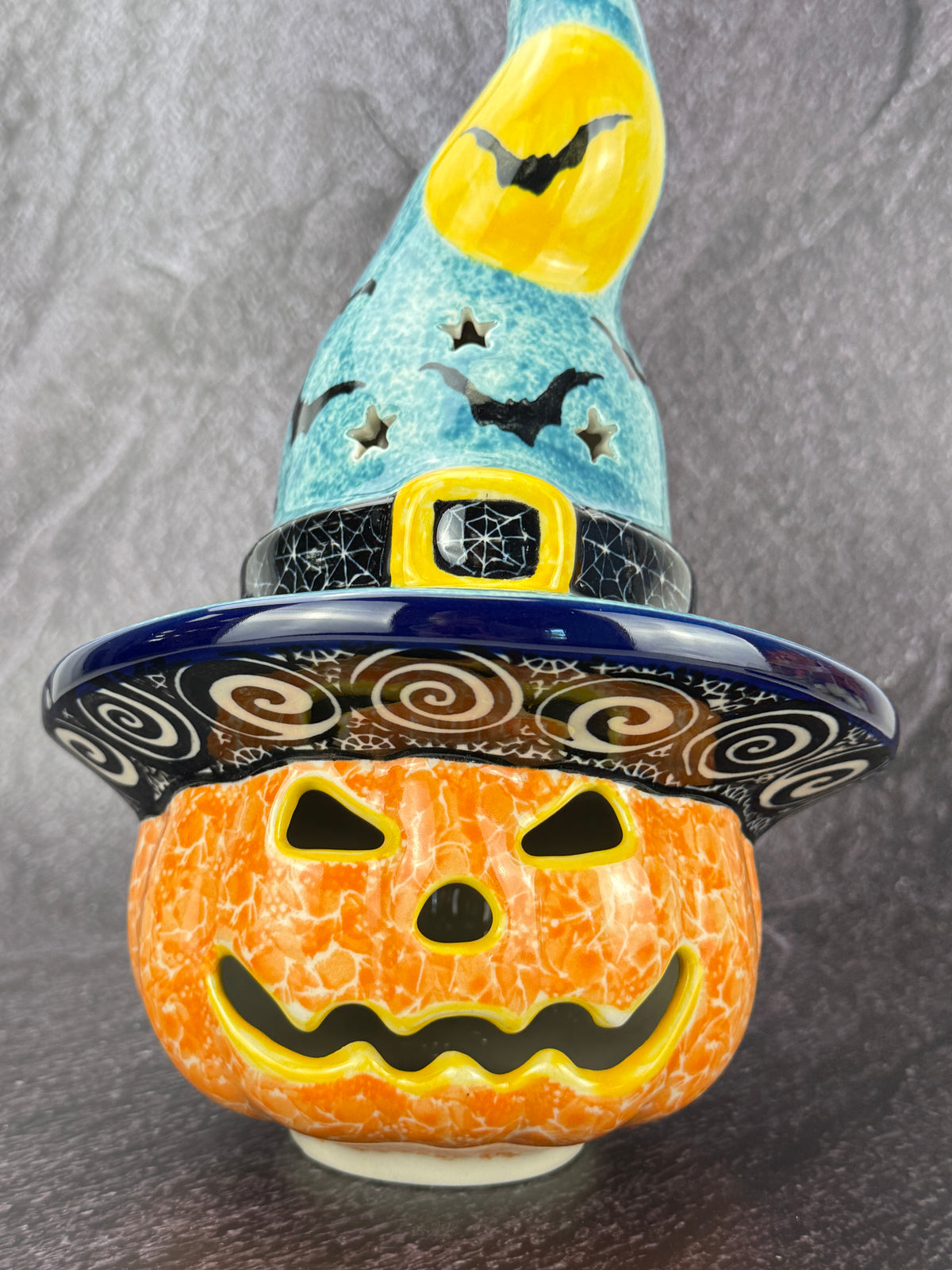 Unikat Pumpkin with Witch Hat - Shape H30 -  Pattern - U7914
