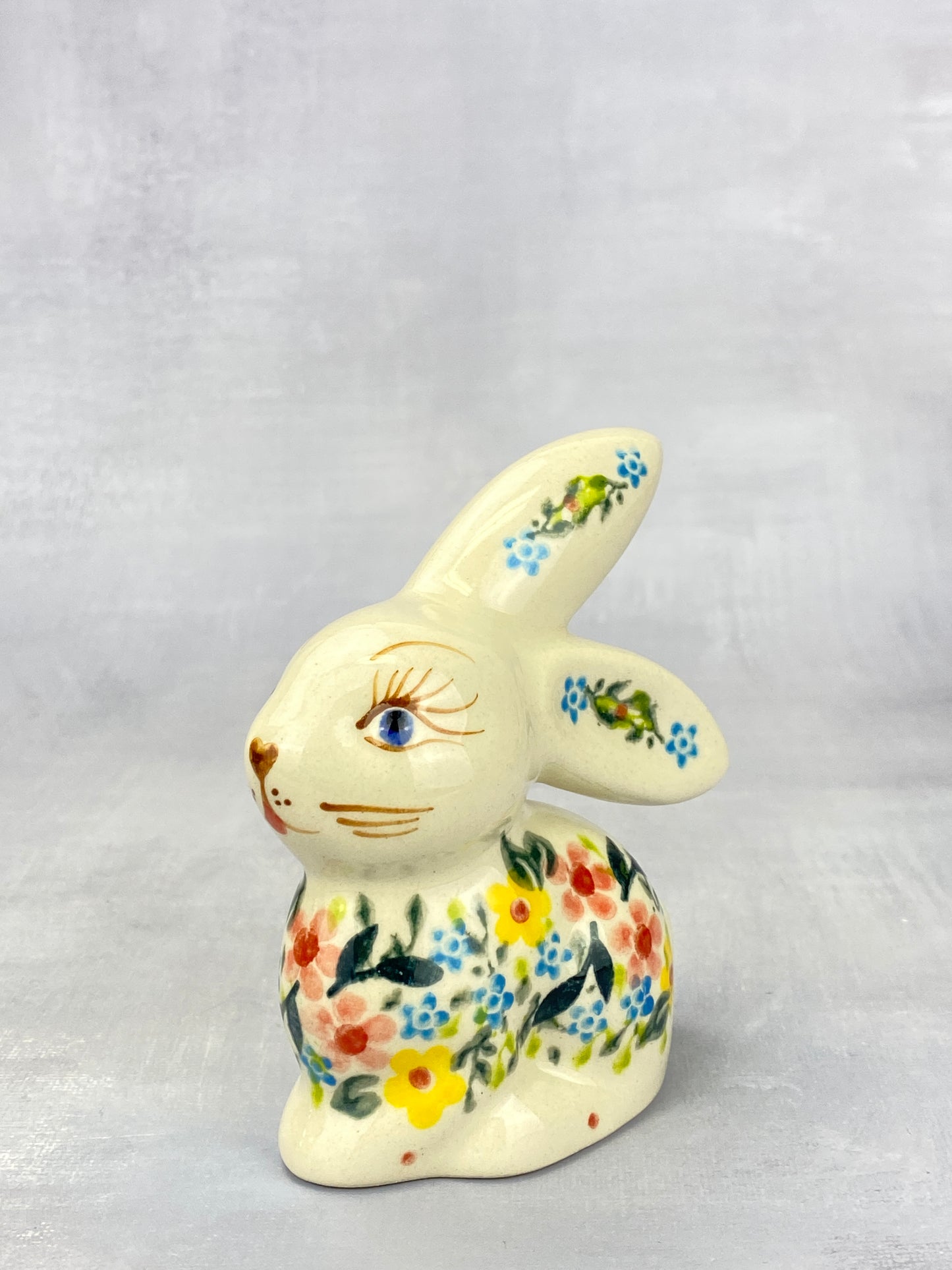 Bunny Figurine - Shape V412 - Pink & Yellow Floral