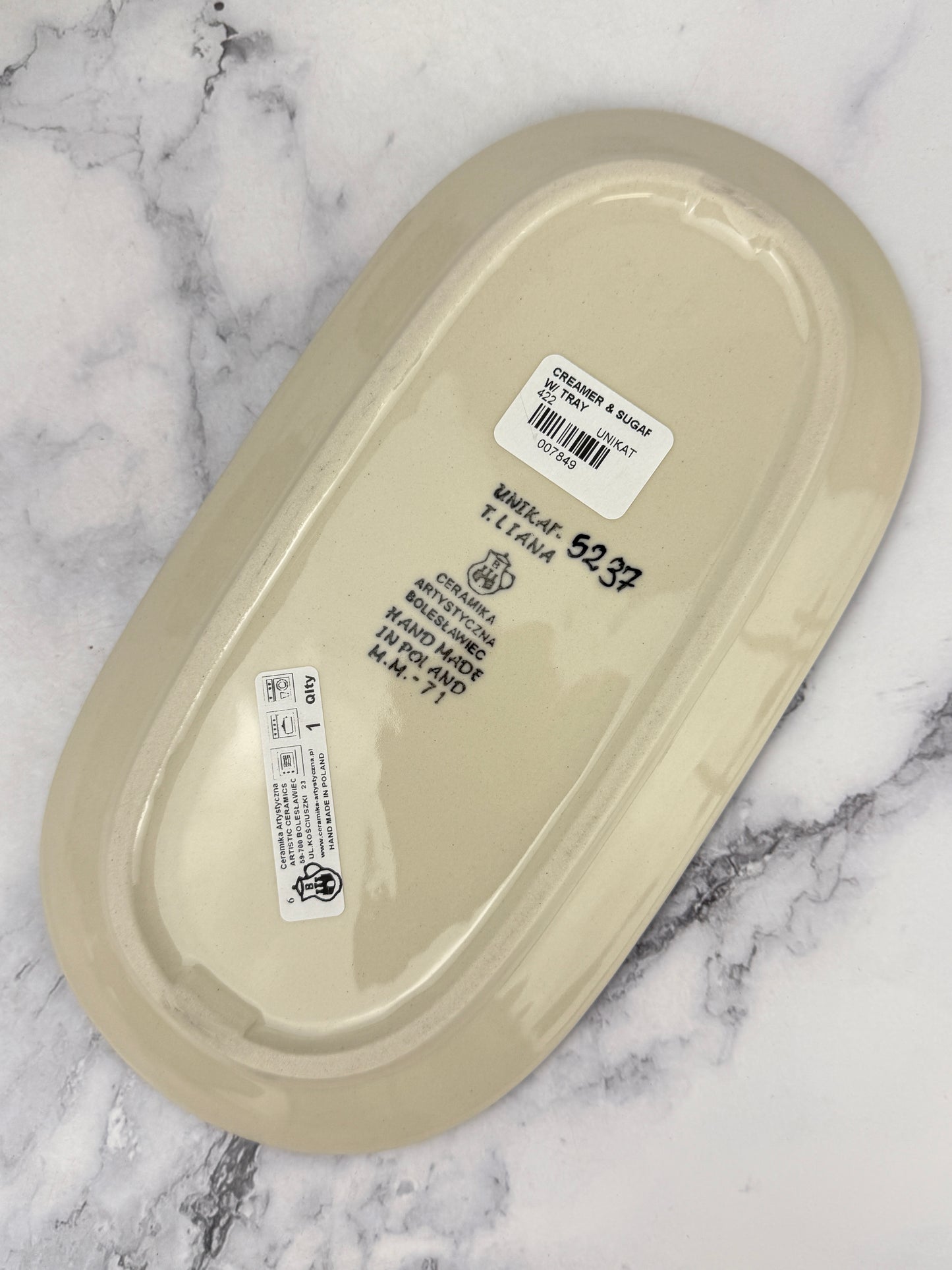 Unikat Creamer and Sugar with Tray - Shape 422 - Pattern U5237
