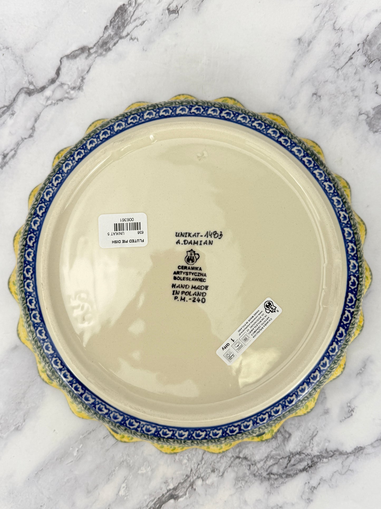 Ruffled Unikat Pie Plate / Round Baker - Shape 636 - Pattern U1483