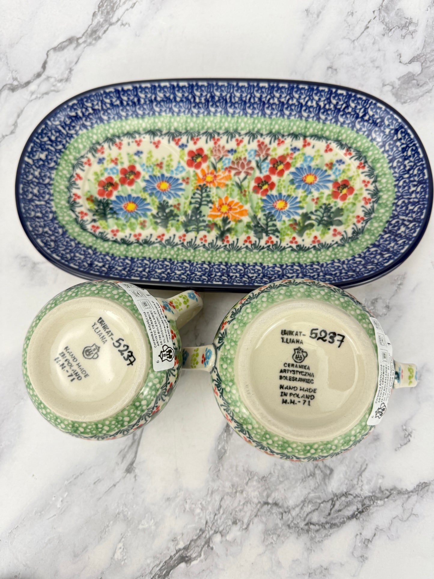 Unikat Creamer and Sugar with Tray - Shape 422 - Pattern U5237
