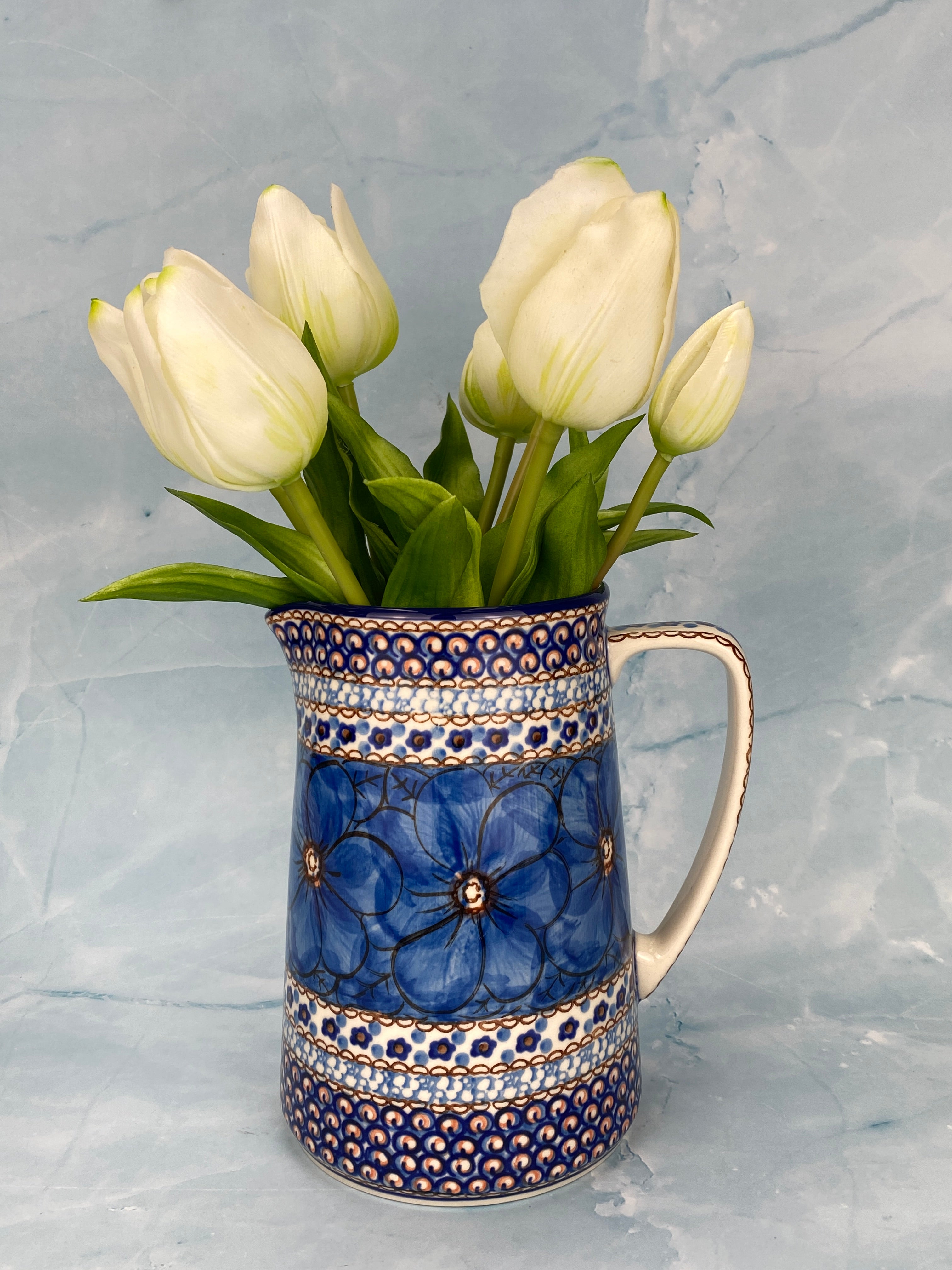 Tall Unikat Pitcher - Shape G46 - Pattern U408C – Polish Pottery Westlake