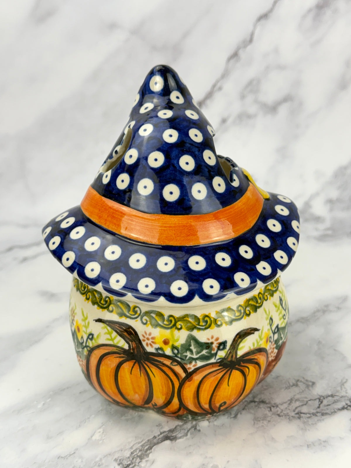 SALE Small Unikat Pumpkin With Hat - Pattern A567