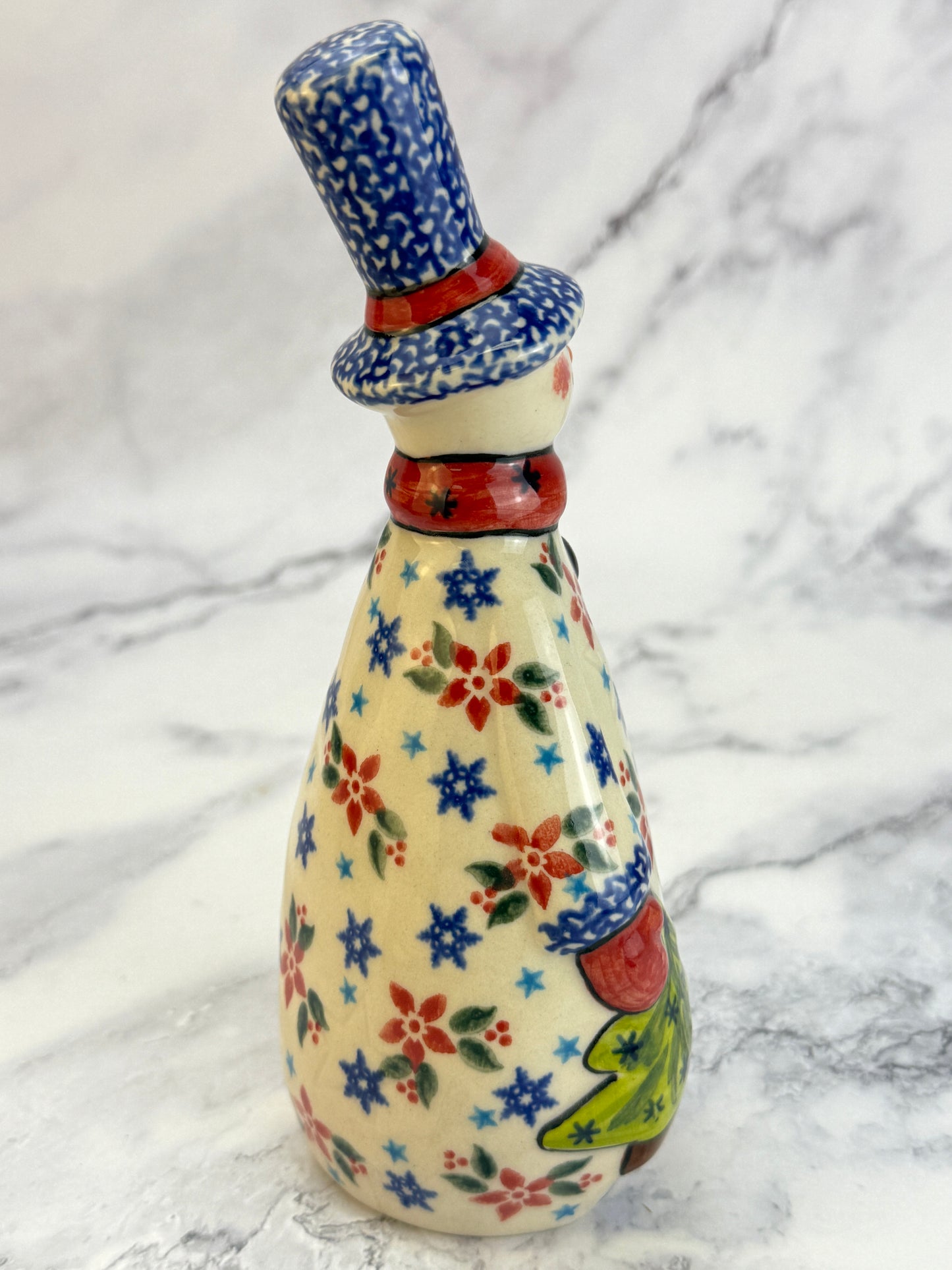 Vena Snowman Figurine With Tree - Shape V665 - Holly