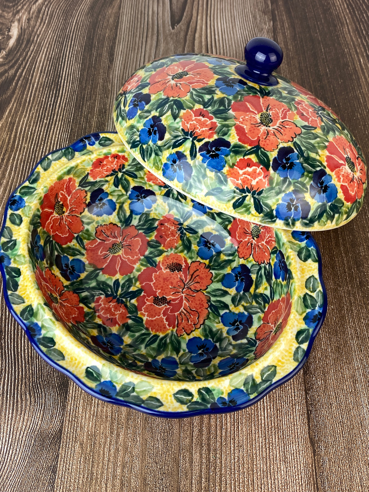 Roaster Pattern Scalloped Unikat Roaster - Shape D44 - Pattern U4704 – Polish Pottery ...