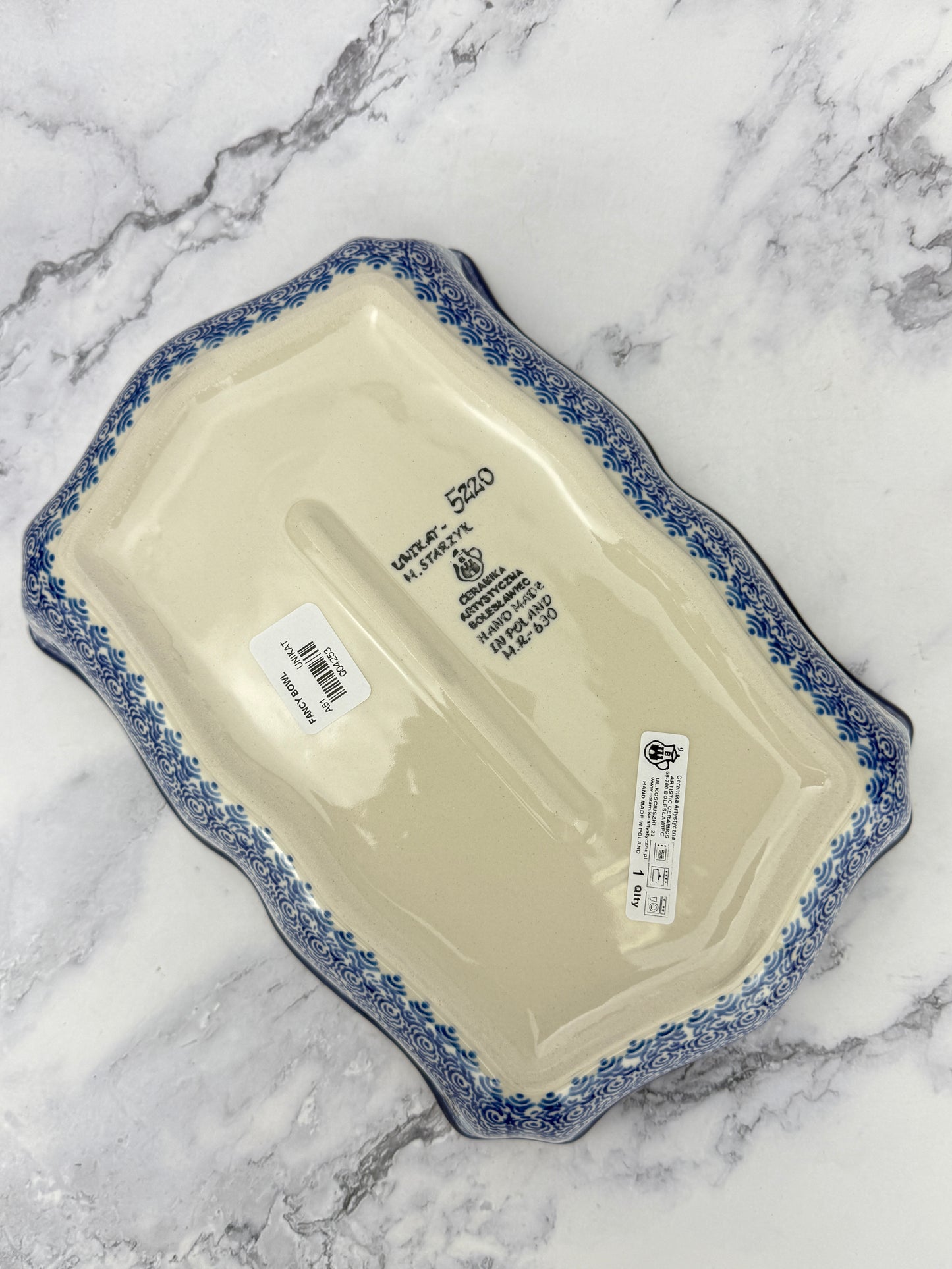 Fancy Unikat Rectangular Baker / Bowl - Shape A51 - Pattern U5220