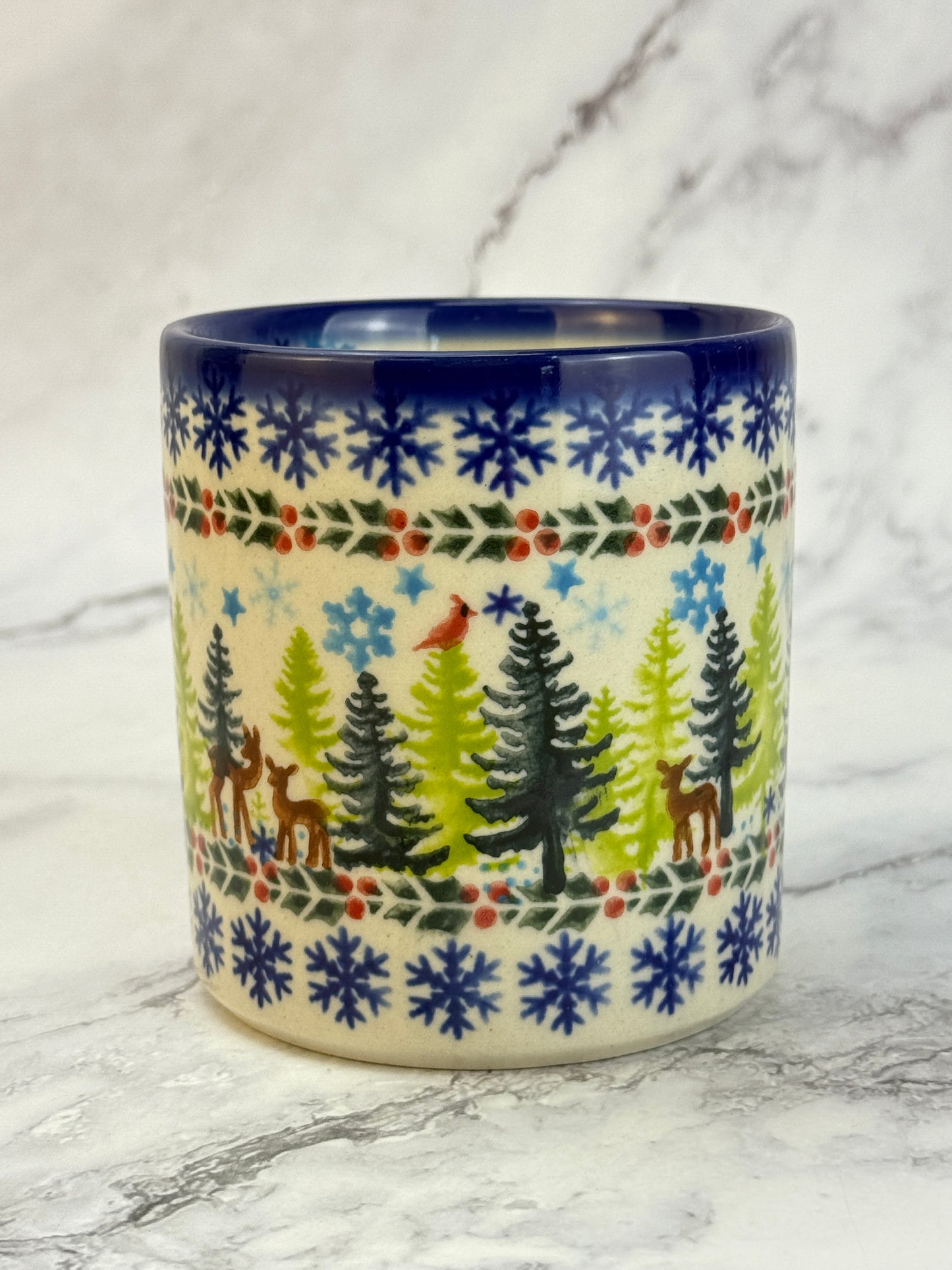 Vena Unikat 12oz Holiday Mug - Shape V055 - Winter Forest